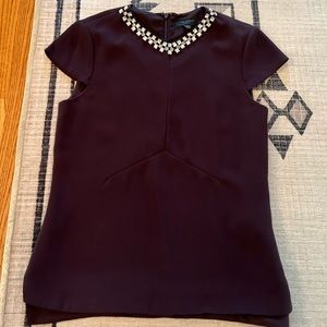 Ted Baker Purple Embellished Fitted Blouse